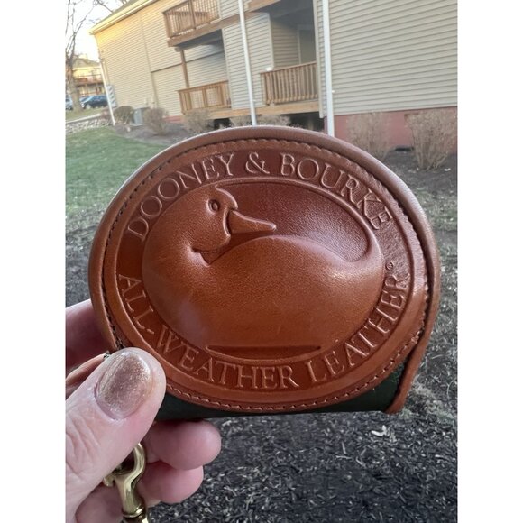 Vintage 90s Dooney & Bourke Big Duck Leather forest green coin purse preppy - Picture 14 of 14